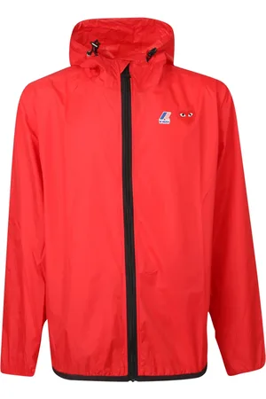 Comme des Garçons Jakke, Herre, Rød, XS, Uld, Rød Zip-up Hættejakke