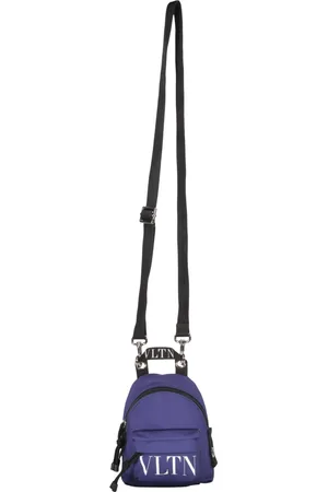 VALENTINO GARAVANI Taske, Herre, Blå, ONE SIZE, Uld, Stilfuld Crossbody Taske med Lynlåslukning
