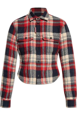Dsquared2 Bluser & Skjorter, Dame, Rød, 3XS, Uld, Skjorte med tern