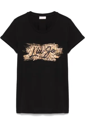 Liu Jo Top, Dame, Sort, S, Bomuld, Logo Print T-shirt