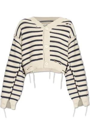 Maison Margiela Strik, Dame, Grå, S, Bomuld, Cardigan med vintage-effekt