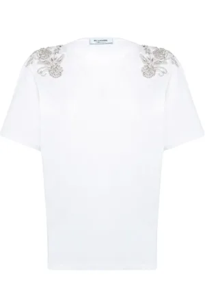 Blugirl Top, Dame, Hvid, S, Bomuld, Krystal Patch Hvid Bomuld T-shirt