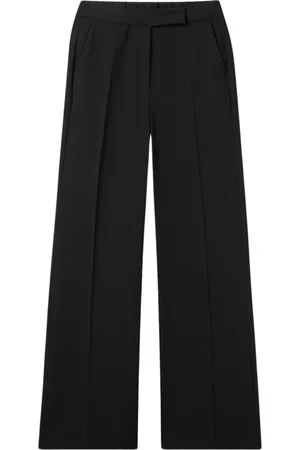 Luisa Cerano Bukser, Dame, Sort, L, Uld, Wide Leg Plisserede Bukser