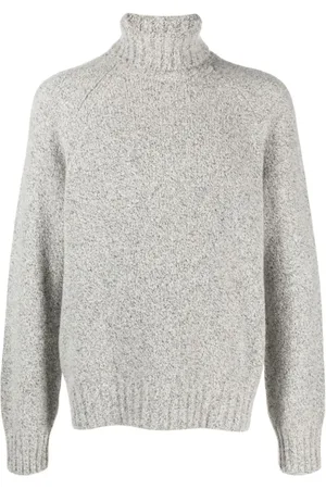Ermenegildo Zegna Strik, Herre, Grå, XL, Uld, Uld/Silke Rullekrave Turtleneck