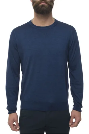 CANALI Strik, Herre, Blå, 4XL, Uld, Rundhalset Pullover