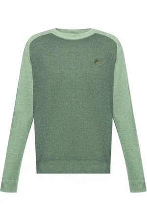 Etro Strik, Herre, Grøn, L, Uld, Uld Crew Neck Sweater