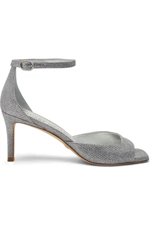 Stuart Weitzman Sko, Dame, Grå, 38 1/2 EU, Moderne Sandaler med Firkantet Tå