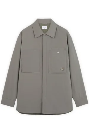 Maison Kitsuné Jakke, Herre, Grå, L, Polyester, Padded Overshirt