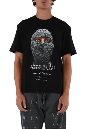 Ih Nom Uh Nit Top, Herre, Sort, L, Bomuld, Sort Maske T-shirt med For- og Bagsideprint