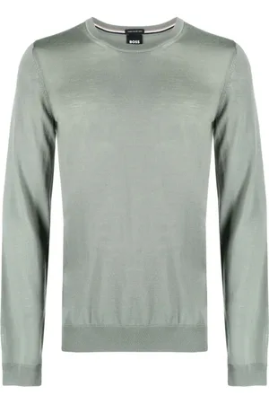 HUGO BOSS Strik, Herre, Grøn, XL, Uld, Wire Knit Top
