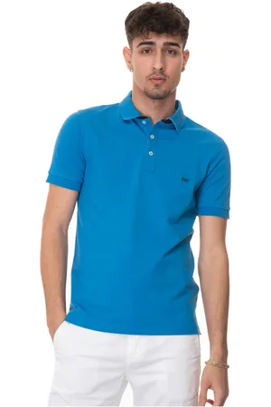 FAY Top, Herre, Blå, M, Bomuld, Kortærmet poloshirt