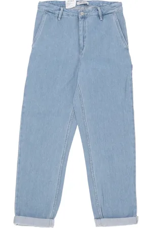 Carhartt Jeans, Dame, Blå, W26, Bomuld, Stone Bleached Arbejdsbukser Jeans