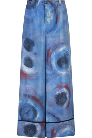 Marni Bukser, Dame, Blå, XS, Holes Silk Habotai Bukser