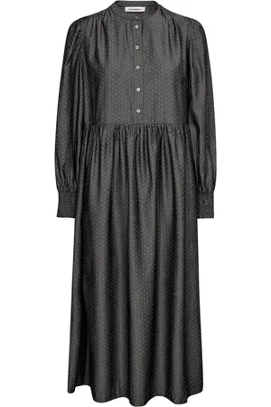 Co`Couture Kjole, Dame, Grå, XS, Dot Placket Midi Kjole