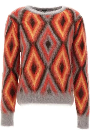 Etro Strik, Dame, Flerfarvet, 2XS, Uld, Geometrisk Jacquard Sweater