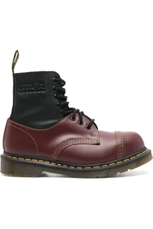 Dr. Martens Sko, Dame, Rød, 36 EU, Læder, Læderstøvler med paneldesign
