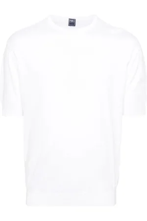 FEDELI Top, Herre, Hvid, L, Bomuld, Bomuldsjumper