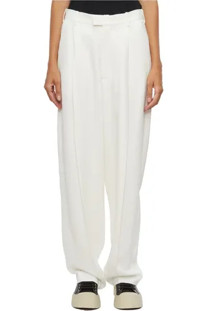 Marni Bukser, Dame, Hvid, XS, Skræddersyede Viscose Cady Bukser