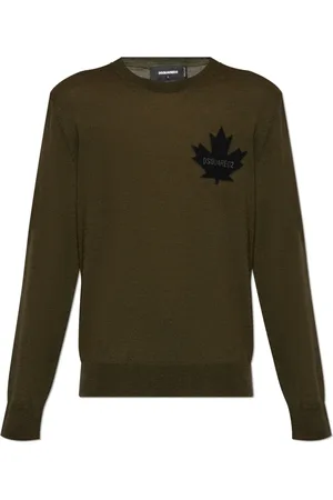 Dsquared2 Strik, Herre, Grøn, 3XL, Uld, Uldsweater