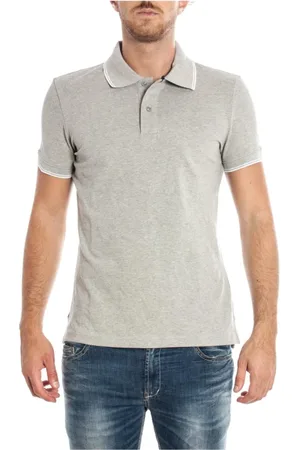 Emporio Armani Top, Herre, Grå, 2XL, Bomuld, Klassisk Polo Skjorte til Mænd