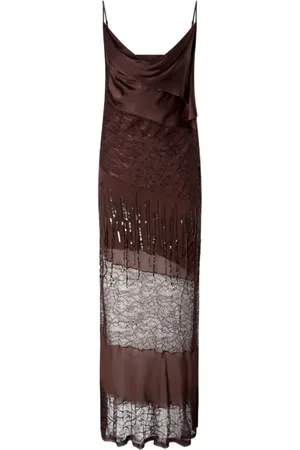 Pinko Kjole, Dame, Brun, XS, Brun Kjole Marrone Ss25