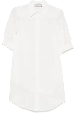 ERMANNO SCERVINO Kjole, Dame, Hvid, 2XS, Hvid Kjole med Knaplukning