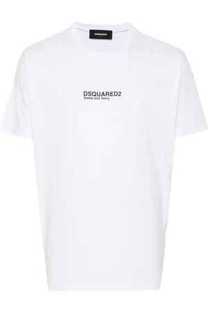 Dsquared2 Top, Herre, Hvid, L, Bomuld, Logo T-shirt med rund hals