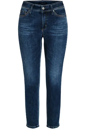 Cambio Jeans, Dame, Blå, M, Denim, Slim Fit Denim Bukser
