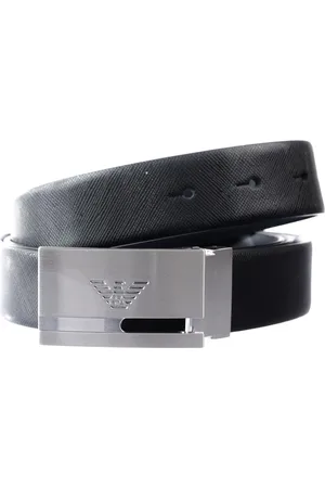 Emporio Armani Tilbehør, Herre, Sort, ONE SIZE, Læder, Læderbælte til mænd