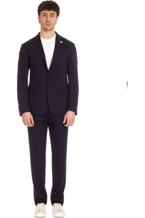 LARDINI Jakkesæt, Herre, Blå, S, Uld, Abito Travel Single Breasted Suit Set
