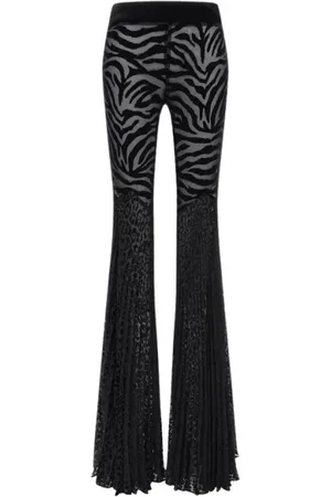 Roberto Cavalli Bukser, Dame, Sort, XS, Uld, Guld Ray Velvet Bukser Sort Kvinde