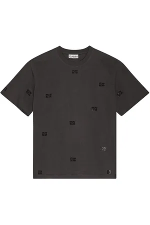 Ganni Top, Dame, Grå, XS, Uld, Stilfuldt dame T-shirt i grå