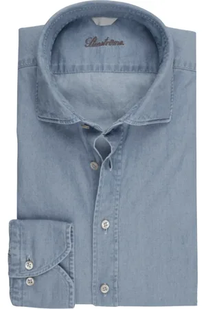 Stenströms Skjorte, Herre, Blå, XL, Denim, Denim Blå Casual Fitted Skjorte