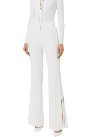 Elisabetta Franchi Bukser, Dame, Hvid, 2XS, Tyl, Wide Bukser