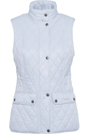 Barbour Jakke, Dame, Blå, XS, Uld, Lysblå ærmeløs jakke til kvinder