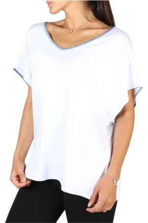 EA7 Top, Dame, Hvid, XS, Hvid Bred T-shirt