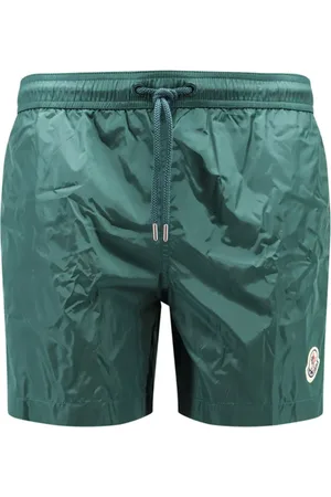 Moncler Badetøj, Herre, Grøn, L, Uld, Badebukser med logo patch