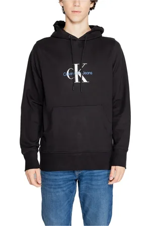 Calvin Klein Sweathshirts & Hoodies, Herre, Sort, XL, Bomuld, Sort Hættetrøje med Print