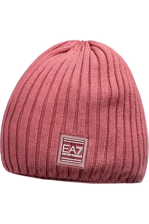 EA7 Tilbehør, Dame, Lyserød, L, Bomuld, Beanie med Logo Plade