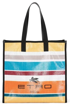 Etro Taske, Dame, Flerfarvet, ONE SIZE, Bomuld, Multifarvet Stribet Tote Bag