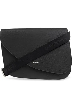 Salvatore Ferragamo Taske, Herre, Sort, ONE SIZE, Uld, Fiamma Skuldertaske
