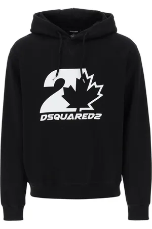 Dsquared2 Sweathshirts & Hoodies, Herre, Sort, 2XL, Bomuld, Printed Hoodie