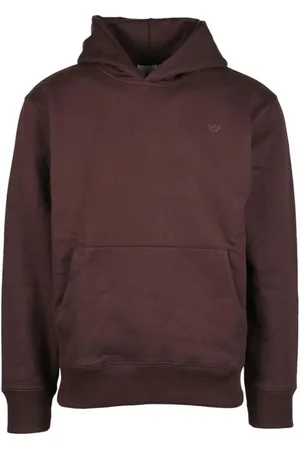 adidas Sweathshirts & Hoodies, Herre, Brun, 2XL, Bomuld, Brun bomuldshættetrøje med polyesterkant