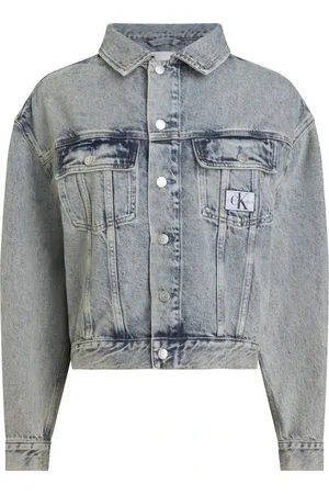 Calvin Klein Jakke, Dame, Blå, XS, Denim, Vintage Oversized Denimjakke