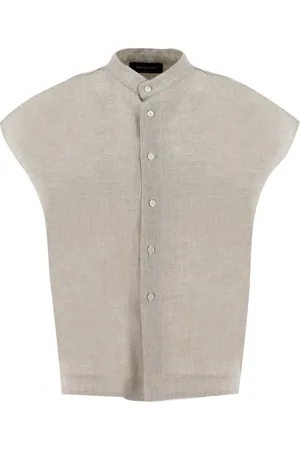Fabiana Filippi Bluser & Skjorter, Dame, Grå, XS, Uld, Linen Sleeveless Overshirt