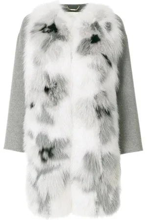 Fendi Jakke, Dame, Flerfarvet, 2XS, Cashmere, Pelskant Cashmere Frakke