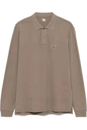 C.P. Company Top, Herre, Brun, 2XL, Bomuld, Broderet Logo Polo Shirt