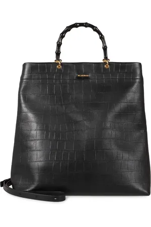Jil Sander Taske, Dame, Sort, ONE SIZE, Læder, Slangeprint Læder Tote Taske