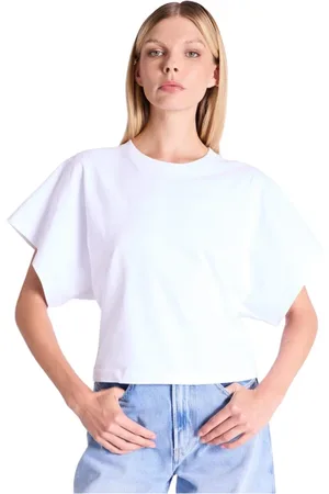 Berenice Top, Dame, Hvid, XS, Bomuld, T-shirt Edena | Hvid kimono-stil T-shirt