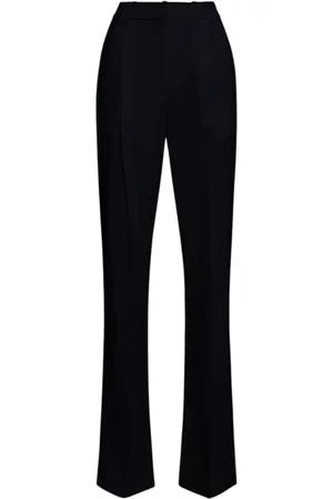 Elisabetta Franchi Bukser, Dame, Sort, M, Polyester, Flared Bukser med Brede Pressefolder